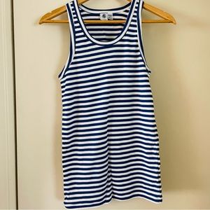 Petit Bateau 1x1 Iconic Striped Tank Top, Yves/Lait, L